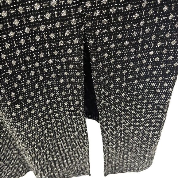 Enfocus Studio embellished sheer bodycon midi cocktail dress black& silver sz S - Picture 2 of 10